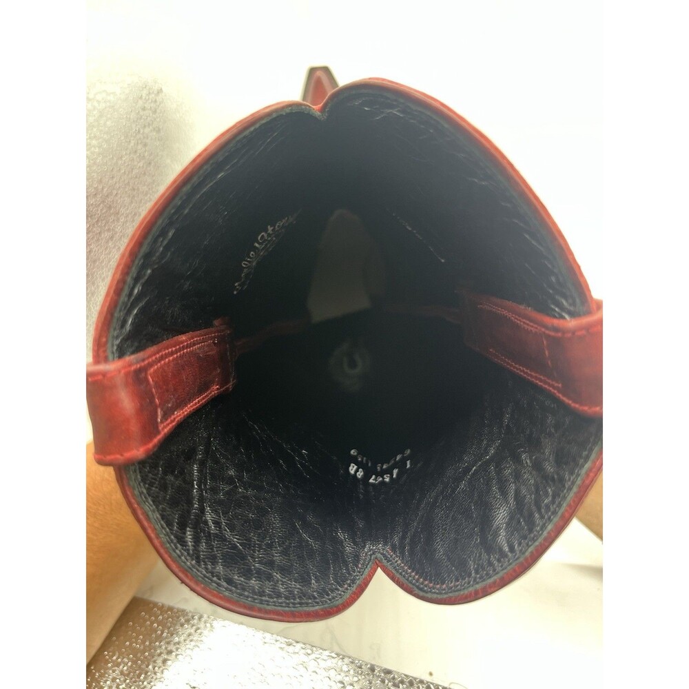 Charlie 1 Horse Lucchese Women's Red Brazilian Leather Western  Size 8  B - Picture 15 of 16